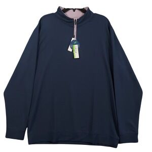 TailorByrd Pullover‎ Mens XXL Navy Microgrid Textured Performance Golf Qtr Zip